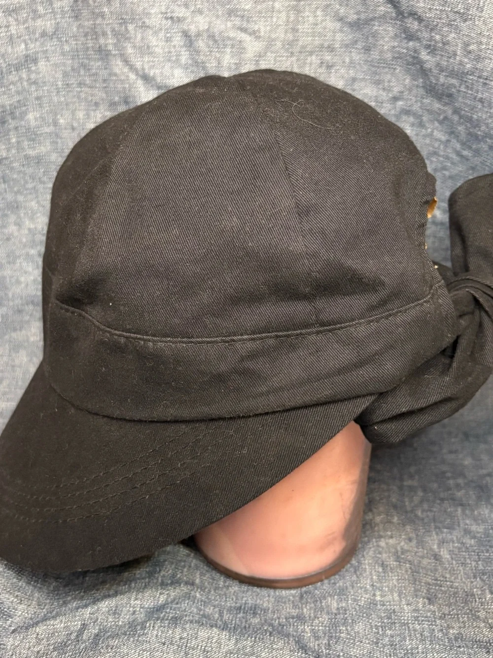 Scala Pronto Women Duck Bill Face Saver Cotton Hats Black Khaki Lot Of 2 O/S